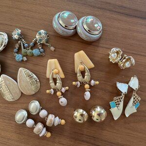 Vintage Clip-On Earrings Lot – Mermaidcore, Fairycore, Ethereal Mix
